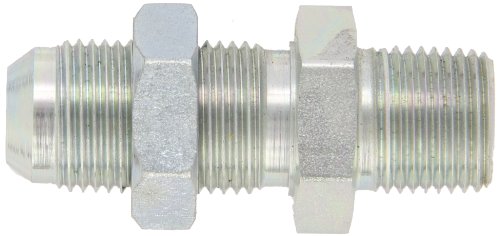 Eaton Aeroquip 2240-8-10S Male Bulkhead Connector, Male 37 Degree JIC, Male Pipe Thread, JIC 37 Degree & NPT End Types, Carbon Steel, 1/2 NPT(m) x 5/8 JIC(m) End Size, 5/8" Tube OD