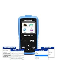 TT TOPDON Escáner OBD2, lector de código TD300 con comprobación de la luz del motor y apagado, comprobación de la preparación I M, 7000 definiciones DTC, Azul con negro