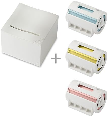 nemonic Sticky Note Inkless White Printer (1 Item) Bundle with Multicolor Paper (3 Items)