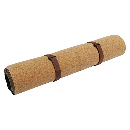 FrenzyBird 5mm Natural Cork Yoga Mat with Body Alignment System, Oxford Mat Bag and Strap, Non-Slip, Double-Sided,Antimicrobial,Free of PVC and Other Harmful Chemicals, for Yoga,Hot Yoga and Pilates ...
