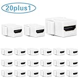 HDMI Keystone Jack 4K, PHIZLI 20 Pack HDMI Keystone Insert Female to Female Coupler Adapter (White)