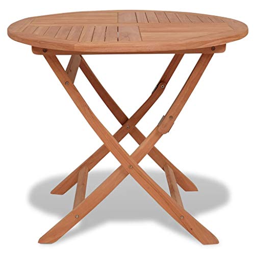 vidaXL Teak Massiv Gartentisch 85cm Klapptisch Balkontisch Holztisch Terrasse