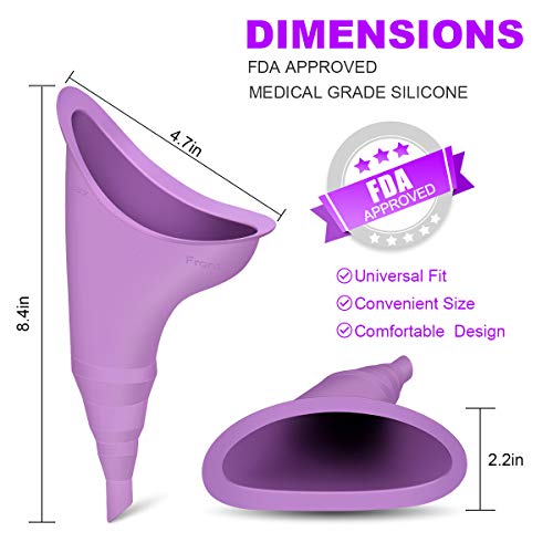 Cheetah Female Urination Device - Pee Standing Up - Reusable Portable Urinal for Women - Lightweight Design for Outdoor Activities - with Discreet Carry Bag-Purple