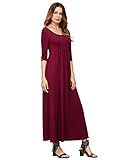 ROMWE Women's Half Sleeve Solid Long Maxi Dress