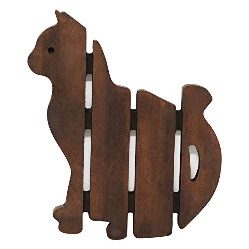 Wooden Cat Trivet | Teapot Coaster | For Hot Pots, Pans, Dishes | Kitchen, Table Decor, Accessory