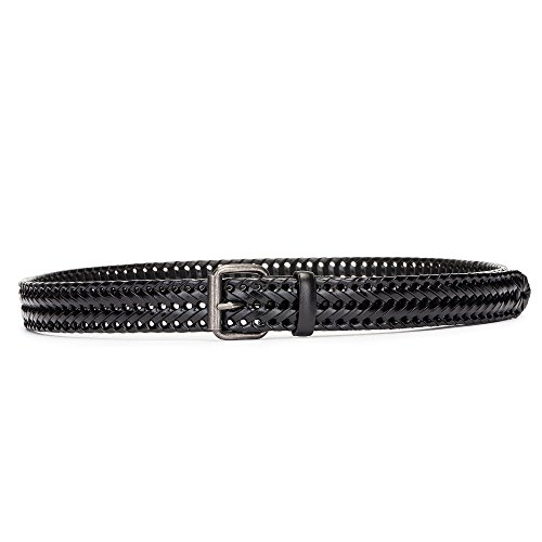 Tanpie Fashion Men's Braided Belt Leather Strap for Jeans Black XL