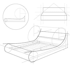 Amolife Modern Full Platform Bed Frame with Adjustable Headboard