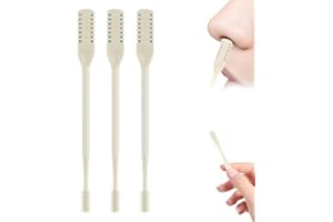 KEAOZA 2025 Upgraded Nasal Hair Cutter, 2-in-1 Professional Nostril Hair Remover Tool, Sharp & Safe Double Sided Knife, 360° Rotating Nose Hairs Removal Trimmer Travel Essentials (Beige, 3PCS)