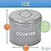 TIN COOKIE JAR By Spigo Great for Storing All Your Cookies and Delicious Treats, Durable Construction And Stylish Retro Design, 1.56 Gallons (Grey)