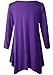 Lanmo Women Plus Size 3/4 Sleeve Tunic Tops Loose Basic Shirt (2X, Deep Purple)