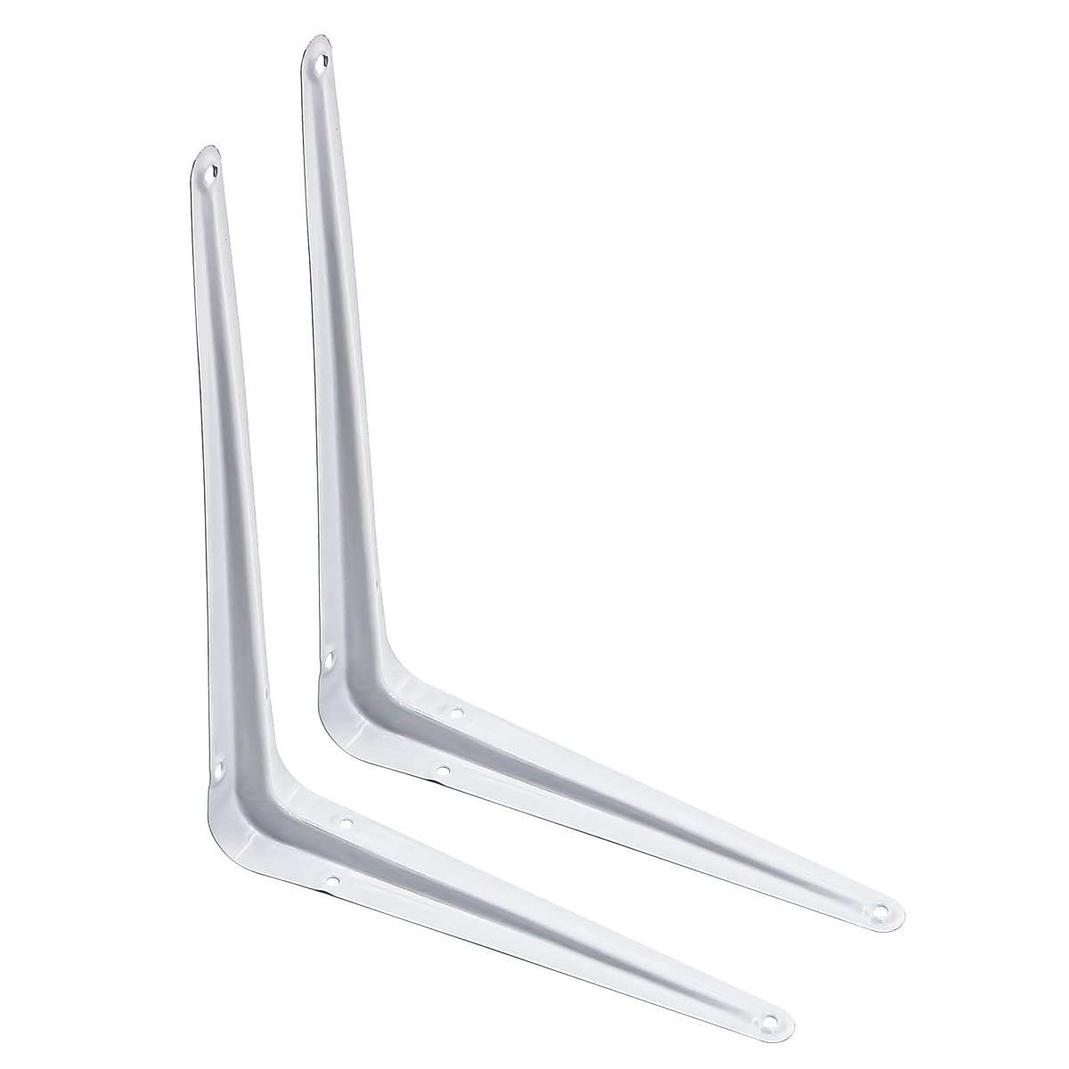 VOANZO 2 pieces wall shelf bracket triangular shelf brackets metal shelf brackets for DIY shelves wall storage (White)