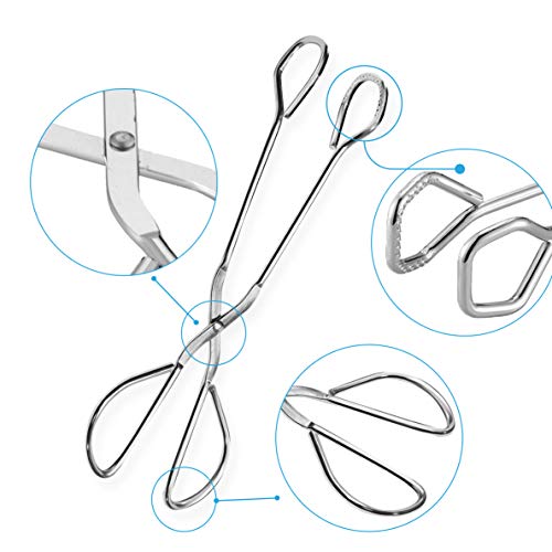 2 Pieces Food Tongs, Duty Stainless Steel Scissor Kitchen Food Tongs for BBQ, Baking Bread Clamp, Cooking (9 Inch & 12 Inch)