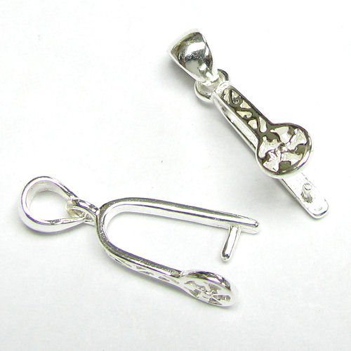 1 Pc .925 Sterling Silver Flower Pendant Bail Clasp Connector/Findings/Bright