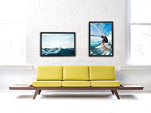 Premium Poster Frame 24" x 36" with 1 1/2 Inch Wide Basic Solid Frame Border - Clear Front Layer, Hanging Clips (Set of 2, Black) - Thumbnail 6