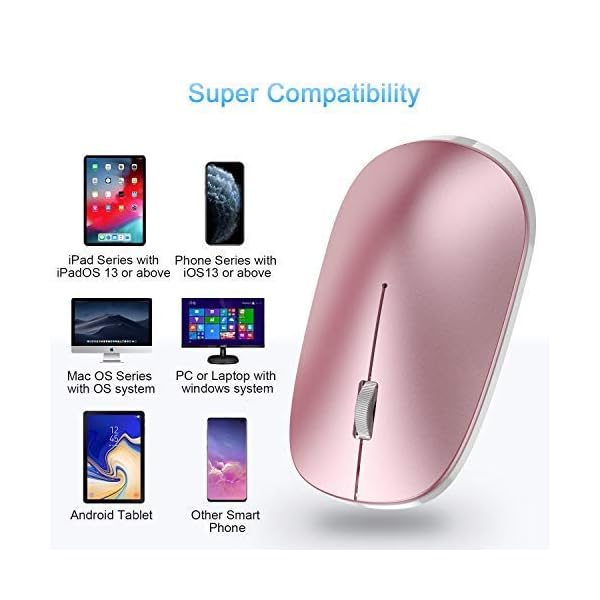 OMOTON-Wireless-Bluetooth-Mouse-for-iPad-and-iPhone-iPadOS-13-iOS-13-and-Above-Bluetooth-Enabled-Computer-Laptop-PC-Notebook-with-Windows-Mac-OS-Linux-System-and-Android-Tablet-Rose-Gold OMOTON Wireless Bluetooth Mouse for iPad and iPhone (iPadOS 13 / iOS 13 and Above), Bluetooth Enabled Computer, Laptop…