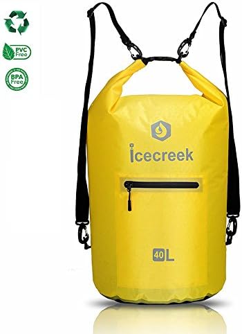 Waterproof Ultralight TPU Dry Bag - New Design Roll Top Dry Bag For Outdoor and Water Activities, Including Adjustable Shoulder Straps, Reflective Printing and Front Splash-proof Zippered Pocket