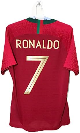 Fitsical 2018 Football Soccer Home Away Kit Sportwear Short Sleeve Shirt &amp; Shorts &amp; Socks for 3-12 yrs Kids Jersey (Ronaldo 7 (Red), 11-12 Years)