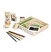 Melissa & Doug Wooden Stamp Set: Safari Animals - 9 Stamps, 5 Colored Pencils, 2-Color Stamp Pad