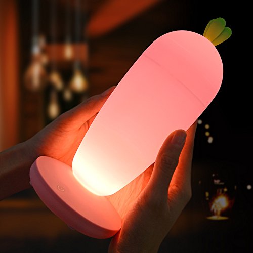 ZLMC Radish LED night light children bedroom bedside lamp decoration lamp (Pink)
