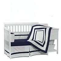 Baby Doll Bedding Modern Hotel Style Crib Bedding Set, Navy