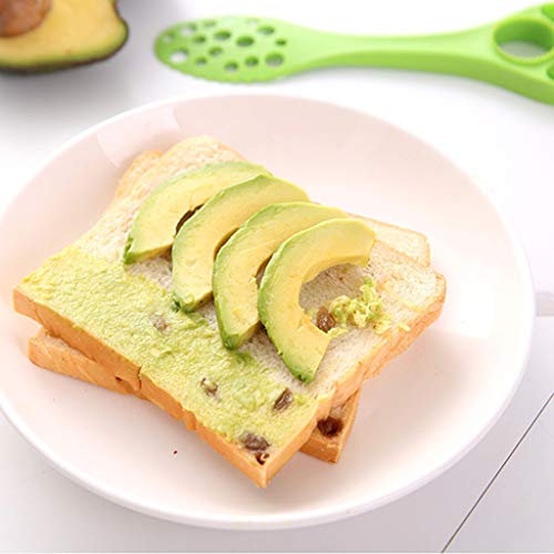 QingFan 5 in 1 Fruit Slicer Shea Corer Butter Fruit Peeler Cutter Pulp Separator Plast Avocado Separator Green - Thumbnail 7