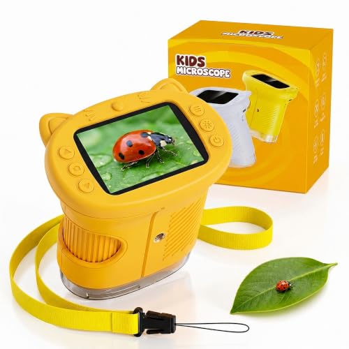 OAEBLLE Mikroskop für Kinder, Digitales 4K Taschenmikroskop mit 2,4" IPS Display 1000X Vergrößerung, Elektronische Lupe 8 LED Foto Video, Mint Spielzeug Geburts
