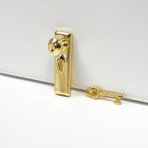 C-Pioneer 1:12 Mini Pocket Door Shaft Copper Bolt Dollhouse Accessory Garden Decoration