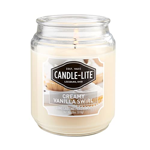 Candlelite Scented Candles, Creamy Vanilla Swirl Fragrance, One 18 oz