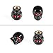 Dsycar Black Skull Style Antirust Copper Core Truck Motorcycle Bike Car Tires Valve Stem Caps , 4Pcs/Box