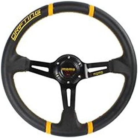 Yellow/Black Momo 350mm 14" drifting drift steering wheel Nissan, BMW, Mazda
