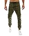 MODCHOK Men's Casual Outdoor Chinos Slim Fit Sweat Pants Sports Jogger Trousers Army Green M
