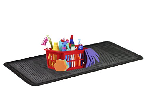 Envelor Home and Garden Rubber Snow Boot Tray All Weather Shoe Tray Indoor Outdoor Multi Purpose Plant Tray Pet Food Bowl Cat Litter Paint Tray Utility Floor Tray 16 x 30 Inches Foot Step 1 Pack