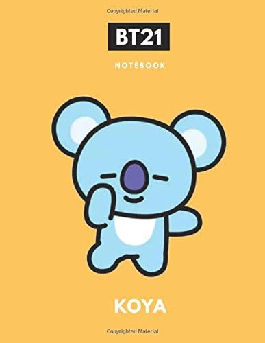 BTS BT21 KOYA RM Blue Koala Bear K-pop Notebook: Back to School College Ruled Composition Journal for Students