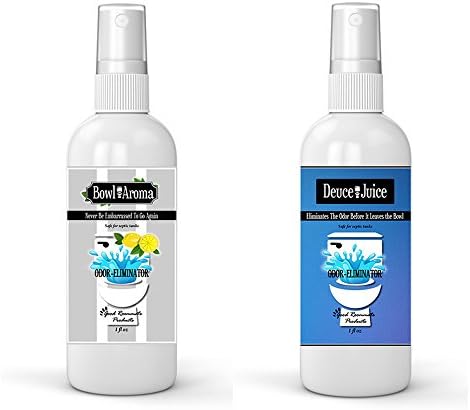 HIS + HERS - 2 pack Travel Set Pocket Purse Size Poo Spray - Air Freshener - (2) 1oz Bottles of Toilet Spritz - Bathroom Poop Odor Deodorizer Eliminator - Deuce Juice