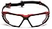 Pyramex Highlander Safety Eyewear, Clear Anti-Fog Lens With Black/Red Frame