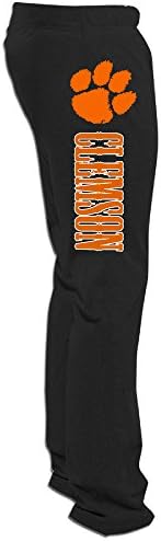 Mans Clemson Tiger Paw Fleece Sweatpants Black Medium