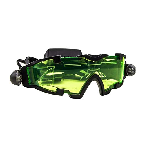 ShepoIseven Adjustable LED Night Vision Glass Goggles Motorcycle Motorbike Racing Hunting Glasses Eyewear with Flip-Out Light Windproof
