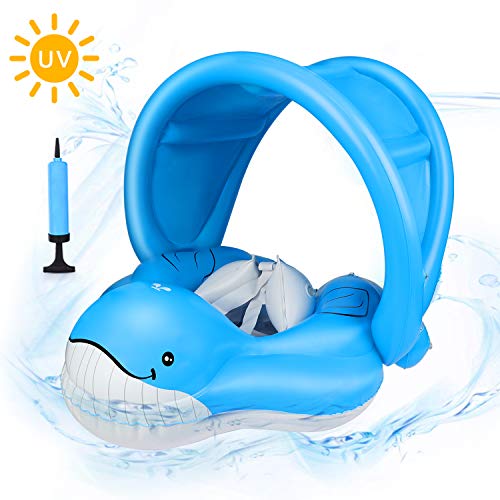EKOOS Baby Swimming Float Ring with Canopy Baby Floaties
