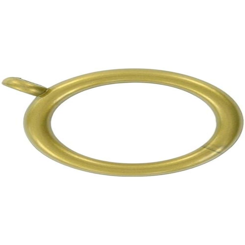 Merriway BH03234 (8 Pcs) Plastic Curtain Drapery Pole Rod Rings with Fixed Eye, Inner Diameter 35mm (1.3/8 inch) Outer Diameter 45mm (1.3/4 inch) Antique Brass - Pack of 8 Pieces
