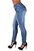 Style G154– Colombian Design, Mid Waist, Butt Lift, Levanta Cola, Skinny Jeans in M. Blue Size 5