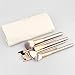 Ammiy Makeup Brush Set with Wood Handle, White Case (12-Pieces)