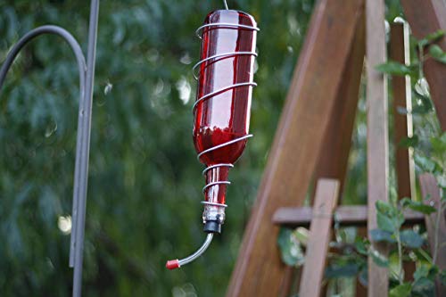 Glass Wine Bottle Hummingbird Feeder - Bird Feeder - Gifts for Women - Spring Decor - Gift for Mom - Housewarming - Outdoor Decor - Backyard