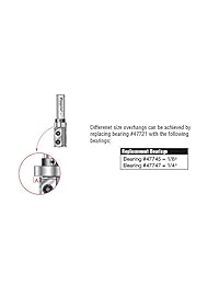 Amana Herramienta rc-2400 Insert Solid Flush recortar plantilla de carburo 3 4 X 50 Mm Ch X 1 2 inch SHK W Superior Ball Bearing Router Bit