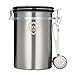 Java Shield Coffee Container – Airtight Canister with co2 Valve for Freshness – Large Stainless Steel Container with Scoop - Keep Beans and Ground Coffee Fresh Longer – Built-In Calendar Wheel