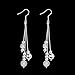Fashion Earrings Silver Plated Bead Pendant Dangling Drop Earrings Long Statement Hook Earrings For Women&Girls