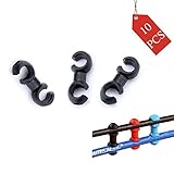 YESON Bike Cable Clips Plastic Bicycle Rotating S-Hook Clips,Bicycle Housing Tidy Wire Buckle Cycling shift Cable Brake Gear Cable Housing Fixing Holder Guide MTB,10 pcs