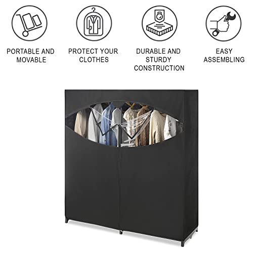Whitmor Portable Wardrobe Clothes Storage Organizer Closet with Hanging