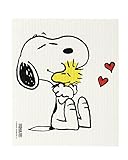 Swedish Dishcloth - Snoopy Hug & Hearts
