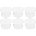 MECCANIXITY Silicone Rubber Tapered Plug 44mm to 55mm Solid Test Tubes Bungs Stopper White Translucent for Lab 6 Pieces