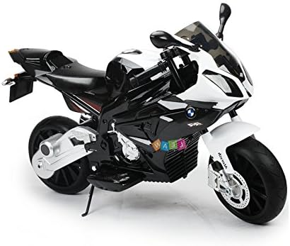 Lean Toys Electric motorcycle for children BMW S1000RR black leather seat Eva tyre